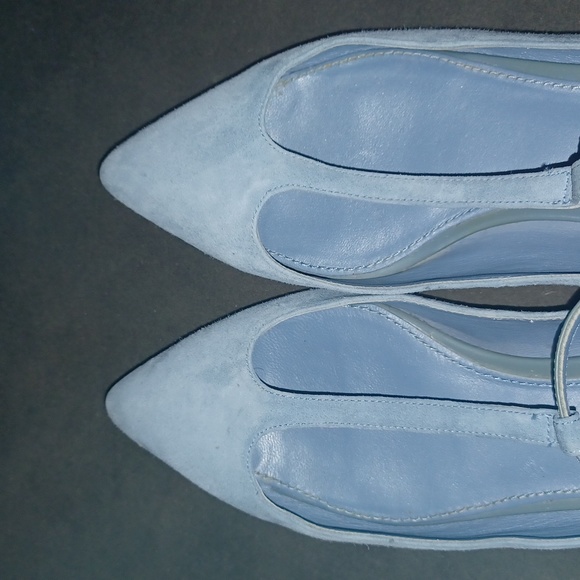 Tory Burch T- Strap blue suede flats - Picture 7 of 9